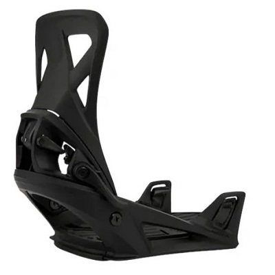 Black snowboard binding for securing boots to a snowboard