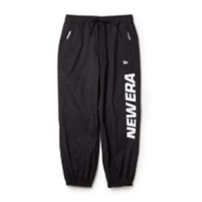Black jogger pants with drawstring waist and white NEWERA text along the left leg.