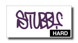 STUBBY-HARD-1 - SHOP NEWS | ムラサキスポーツオンラインストア 通販 Purple graffiti-style wordmark reading 'STUBAC' with a black 'HARD' badge in the bottom-right corner.