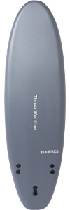 BUBLE OL - SHOP NEWS | ムラサキスポーツオンラインストア 通販 Blue-gray surfboard with black fin plugs near the tail and the text 'Two Factor' along the center.