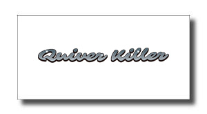 QUIVER KILLER LOGO - SHOP NEWS | ムラサキスポーツオンラインストア 通販 Logo text 'Quiver Killer' in blue cursive with a subtle drop shadow on a white background.
