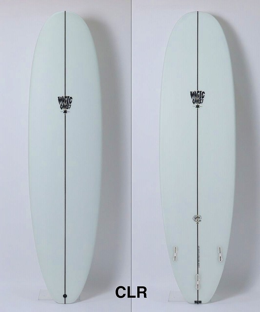 Pair of light mint surfboards with black center stringers, standing upright on white stands.