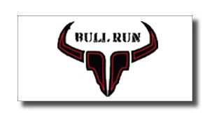 Logo featuring a stylized bull head with curved horns and the text 'BULL RUN' above it.