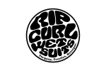 Circular black logo badge with bold, stylized lettering forming the brand name inside.