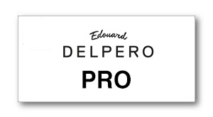 Name badge reading 'Edward Delpero Pro' with 'Edward' in script above and 'DELPERO' bold, 'PRO' large at bottom.