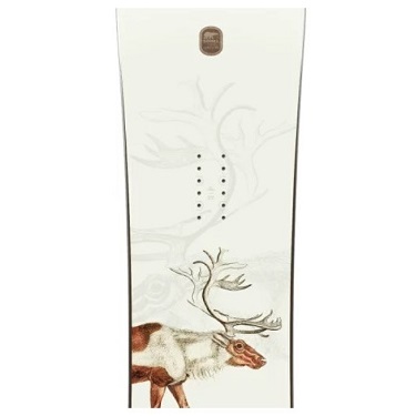 SOREL 2 - SHOP NEWS | ムラサキスポーツオンラインストア 通販 Tall cream card with a deer at the bottom, faint tree motif, and a vertical row of small black dots in the center, plus a small brown emblem at the top
