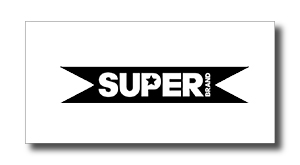 Logo: bold white 'SUPER' on a black horizontal ribbon, with a small registered trademark symbol.