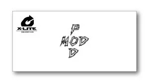 White banner with a black logo in the top-left and a vertical stylized wordmark reading MODD in the center.