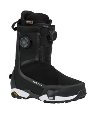 Black Burton snowboard boot with BOA dial, padded ankle support, and rugged tread for winter riding
