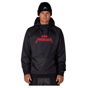 Man wearing a black Metallica hoodie and black beanie, facing the camera.