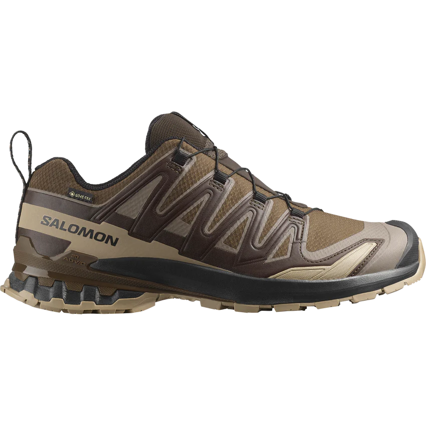 L47881800_0_GHO_XAPRO3DV9GTXDarkpng - SHOP NEWS | ムラサキスポーツオンラインストア 通販 Salomon brown-tan trail running shoe with rugged outsole and lacing for outdoor hiking and running