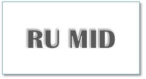 'RU MID' in bold gray uppercase with a soft drop shadow on a white background (logo-style text).