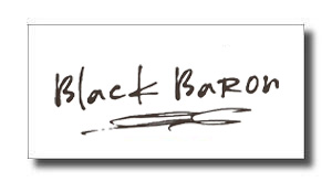 Handwritten logo reading 'Black Baron' with a decorative underline on a white background.