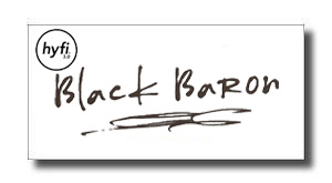 Black Baron logo with handwritten script and a small hyfi badge in the top left.