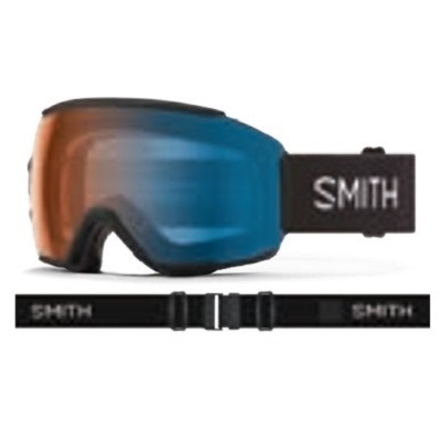 Smith ski goggles with orange-to-blue mirrored lens and a black adjustable strap.